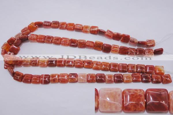 CAG4227 15.5 inches 10*10mm square natural fire agate beads