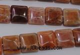 CAG4228 15.5 inches 12*12mm square natural fire agate beads