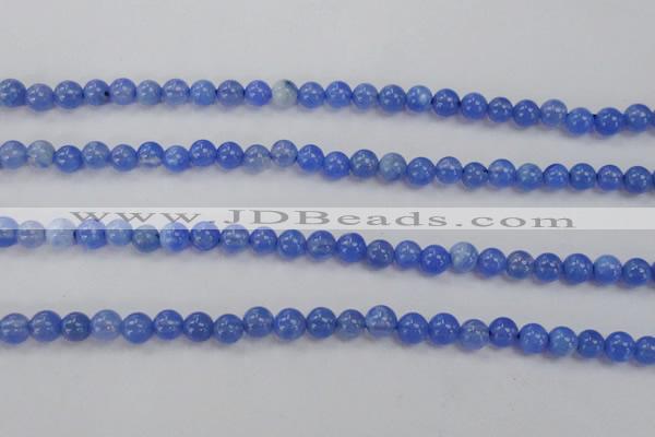 CAG4300 15.5 inches 4mm round dyed blue fire agate beads