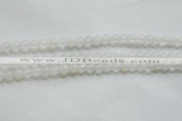 CAG4340 15.5 inches 4mm round white agate beads wholesale