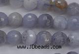 CAG4361 15.5 inches 6mm faceted round blue lace agate beads