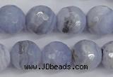 CAG4364 15.5 inches 12mm faceted round blue lace agate beads