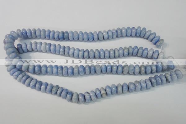 CAG4373 15.5 inches 6*12mm rondelle dyed blue lace agate beads