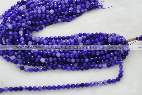 CAG438 5pcs 14mm&18mm faceted round violet agate beads wholesale