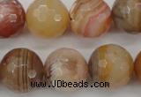 CAG4475 15.5 inches 14mm faceted round pink botswana agate beads