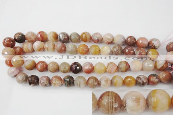 CAG4475 15.5 inches 14mm faceted round pink botswana agate beads