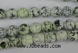 CAG4497 15.5 inches 8mm faceted round fire crackle agate beads