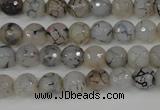 CAG4498 15.5 inches 8mm faceted round fire crackle agate beads