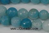 CAG4500 15.5 inches 8mm faceted round fire crackle agate beads