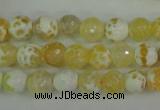 CAG4502 15.5 inches 8mm faceted round fire crackle agate beads