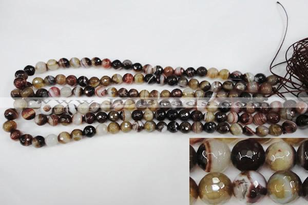 CAG4510 15.5 inches 8mm faceted round agate beads wholesale