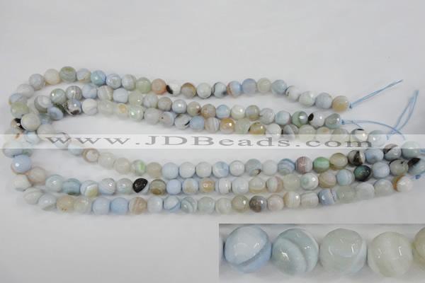 CAG4512 15.5 inches 8mm faceted round agate beads wholesale