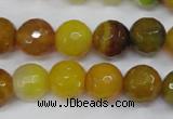 CAG4550 15.5 inches 12mm faceted round agate beads wholesale