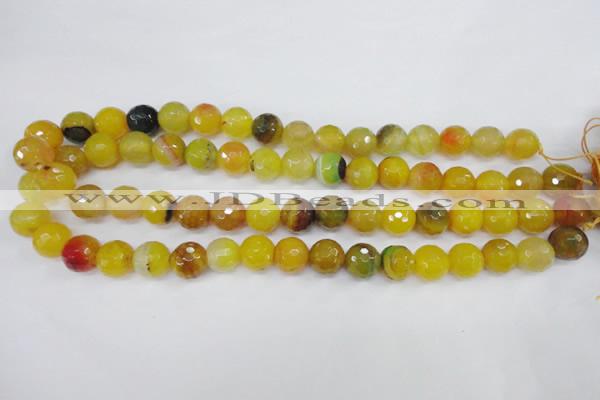 CAG4550 15.5 inches 12mm faceted round agate beads wholesale