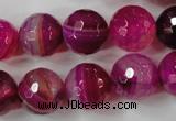 CAG4568 15.5 inches 14mm faceted round agate beads wholesale