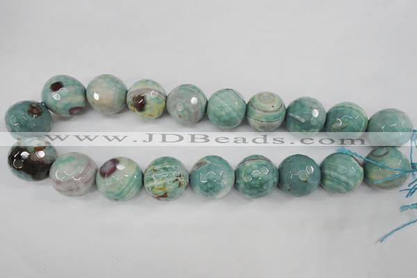 CAG4589 15.5 inches 20mm faceted round fire crackle agate beads