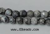 CAG4601 15.5 inches 4mm faceted round fire crackle agate beads