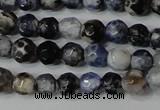 CAG4602 15.5 inches 4mm faceted round fire crackle agate beads