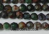 CAG4603 15.5 inches 4mm faceted round fire crackle agate beads