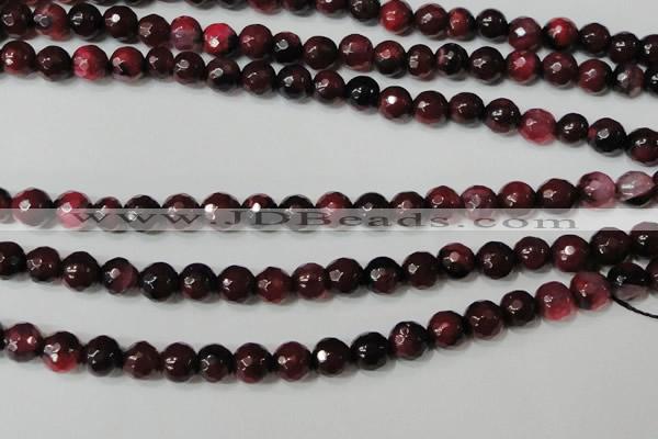 CAG4618 15.5 inches 6mm faceted round fire crackle agate beads