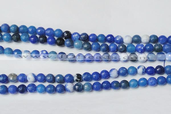 CAG4622 15.5 inches 6mm faceted round fire crackle agate beads