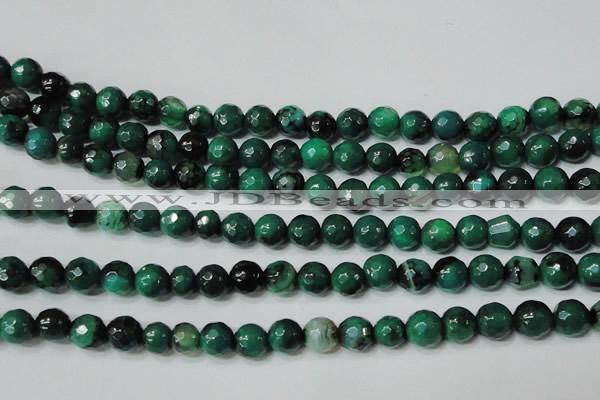 CAG4624 15.5 inches 6mm faceted round fire crackle agate beads