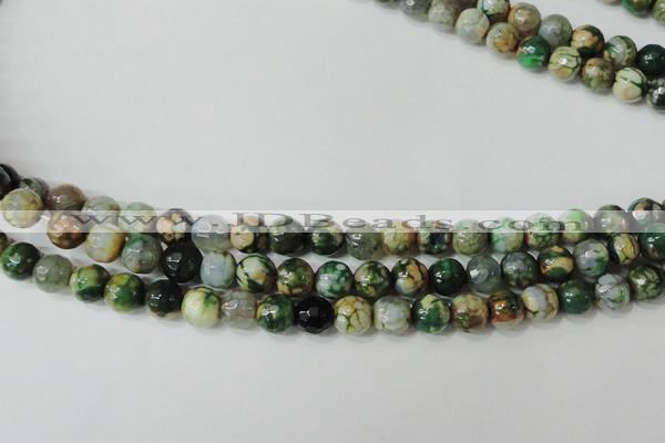 CAG4628 15.5 inches 6mm faceted round fire crackle agate beads