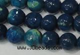 CAG4631 15.5 inches 6mm faceted round fire crackle agate beads