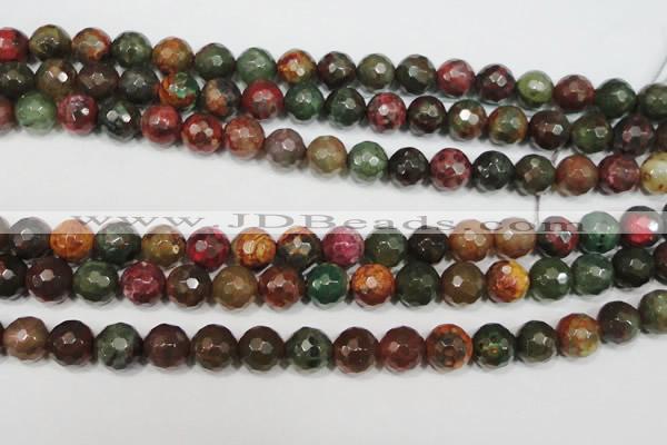 CAG4650 15.5 inches 8mm faceted round fire crackle agate beads