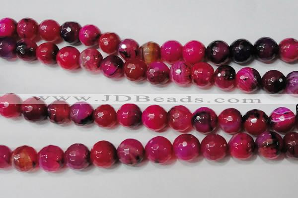 CAG4670 15.5 inches 10mm faceted round fire crackle agate beads