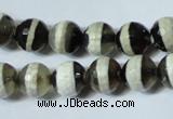 CAG4677 15.5 inches 10mm faceted round tibetan agate beads wholesale