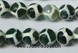 CAG4692 15.5 inches 12mm faceted round tibetan agate beads wholesale