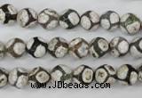 CAG4705 15 inches 8mm faceted round tibetan agate beads wholesale