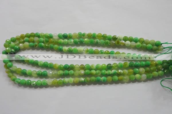 CAG4780 15.5 inches 6mm faceted round fire crackle agate beads