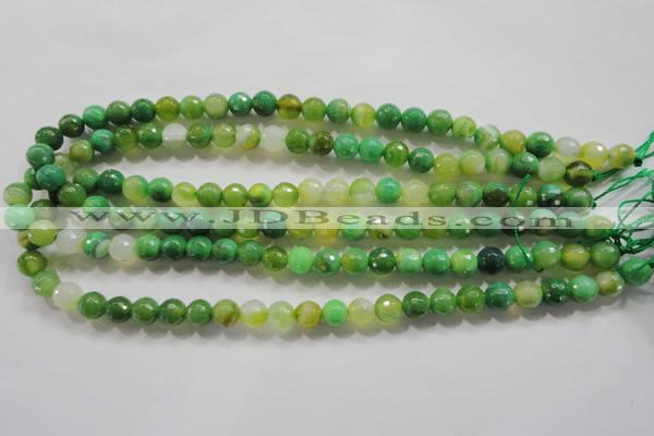 CAG4781 15.5 inches 8mm faceted round fire crackle agate beads