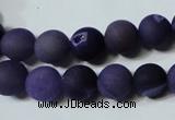 CAG4796 15.5 inches 10mm round matte druzy agate beads wholesale