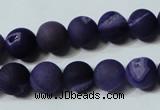 CAG4797 15.5 inches 12mm round matte druzy agate beads wholesale