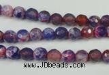 CAG4802 15 inches 6mm faceted round fire crackle agate beads