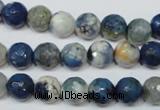 CAG4806 15 inches 8mm faceted round fire crackle agate beads