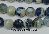 CAG4807 15 inches 10mm faceted round fire crackle agate beads