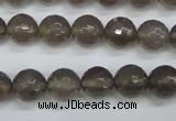 CAG4827 15 inches 10mm faceted round grey agate beads wholesale