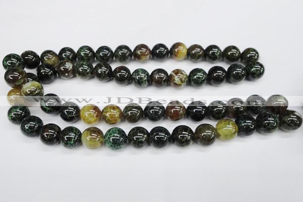 CAG4835 15 inches 14mm round dragon veins agate beads wholesale