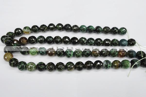 CAG4854 15 inches 12mm faceted round dragon veins agate beads