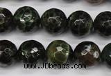 CAG4855 15 inches 14mm faceted round dragon veins agate beads