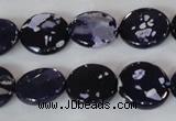 CAG4892 15 inches 15mm faceted coin fire crackle agate beads