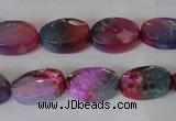 CAG4894 15 inches 10*14mm faceted oval fire crackle agate beads