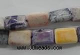 CAG4927 15.5 inches 10*14mm rectangle dyed white agate beads