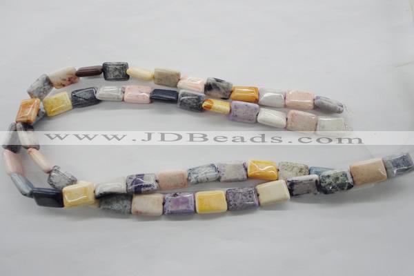 CAG4927 15.5 inches 10*14mm rectangle dyed white agate beads