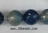 CAG5008 15.5 inches 18mm faceted round agate gemstone beads wholesale