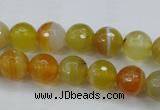 CAG5102 15.5 inches 8mm faceted round line agate beads wholesale